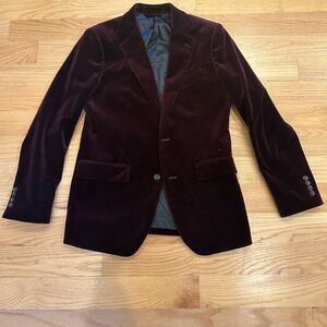 Bonobos Men’s Maroon Velvet Suit Jacket